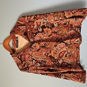 Briggs New York Brown Paisley Jacket Size Petite Large